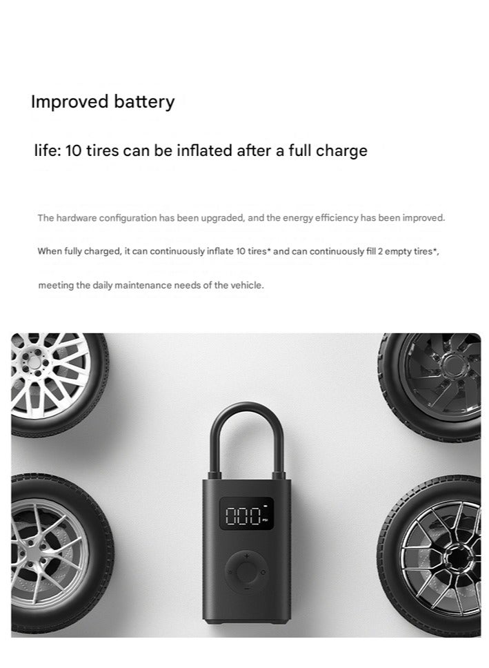 ضاغط هواء محمول من  2 لاسلكي - منفاخ إطارات صغير ، مضخة هواء أوتوماتيكية ، نفخ تلقائي سريع 150 رطل لكل بوصة مربعة مع مقياس ضغط رقمي (محمول و USB-C) للسيارة ، والدراجات ، والدراجات النارية ، والكرة ، - Image 4