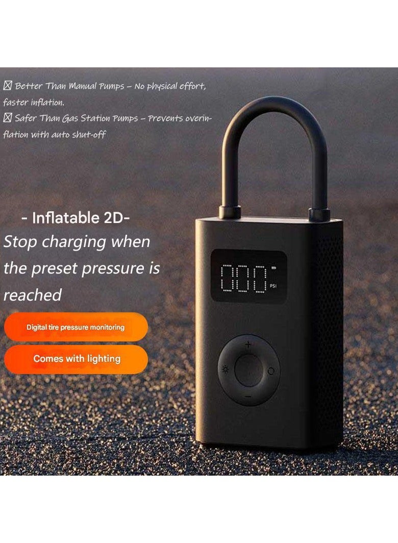 ضاغط هواء محمول من  2 لاسلكي - منفاخ إطارات صغير ، مضخة هواء أوتوماتيكية ، نفخ تلقائي سريع 150 رطل لكل بوصة مربعة مع مقياس ضغط رقمي (محمول و USB-C) للسيارة ، والدراجات ، والدراجات النارية ، والكرة ، - Image 1