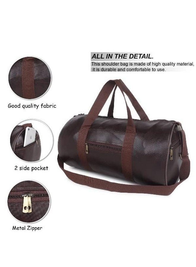 Mkail Gym Duffel Bag, Shoulder Gym Bag, Sports and Travel Bag for Multipurpose Gym, Basketball, Football, Cricket Kit, with Side & Mid Compartments for Men, Women, Boys & Girls (Brown) - Image 4