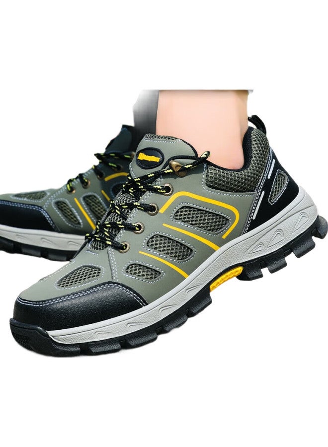 Jingtu أحذية أمان للرجال، أحذية قطنية شتوية، كعب فولاذي، مقاومة للثقب، غير قابلة للانزلاق، مقاومة للاهتراء، أحذية أمان وظيفية 857، مقاس 42 - Image 3