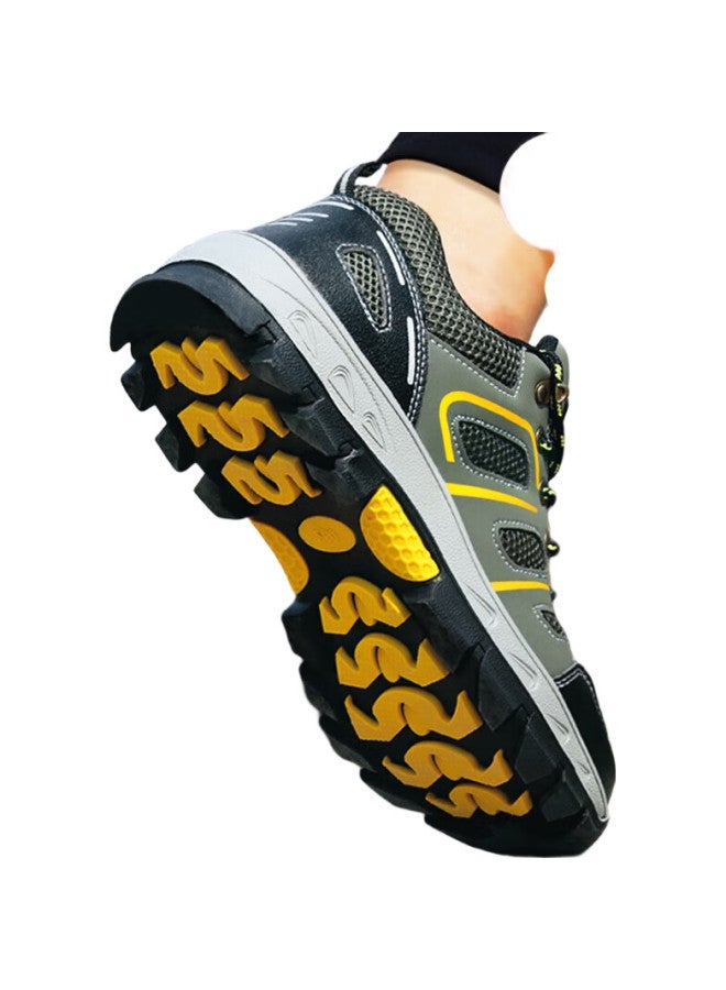 Jingtu أحذية أمان للرجال، أحذية قطنية شتوية، كعب فولاذي، مقاومة للثقب، غير قابلة للانزلاق، مقاومة للاهتراء، أحذية أمان وظيفية 857، مقاس 42 - Image 2