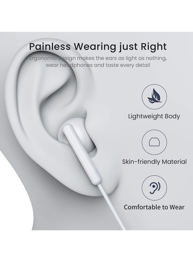 KASTWAVE USB-C Headphones with Microphone - Wired In-Ear Earbuds Compatible with iPhone 15 Pro Max, iPad Pro, Samsung Galaxy S23 S22 S21, and Pixel 8 - Image 3