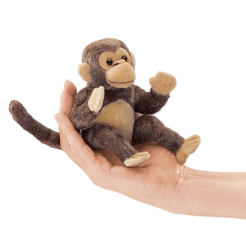 Folkmanis Mini Monkey Finger Puppet , Brown - Image 1