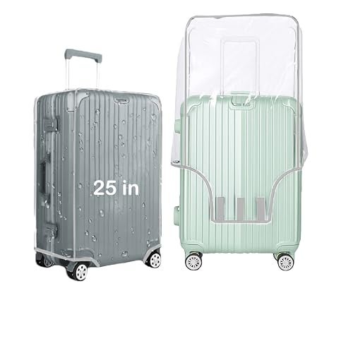 Handcuffs PVC Transparent Luggage Trolley Waterproof Cover|Dust Proof Suitcase & Trolley Bag Cover - 25 Inches - Image 1