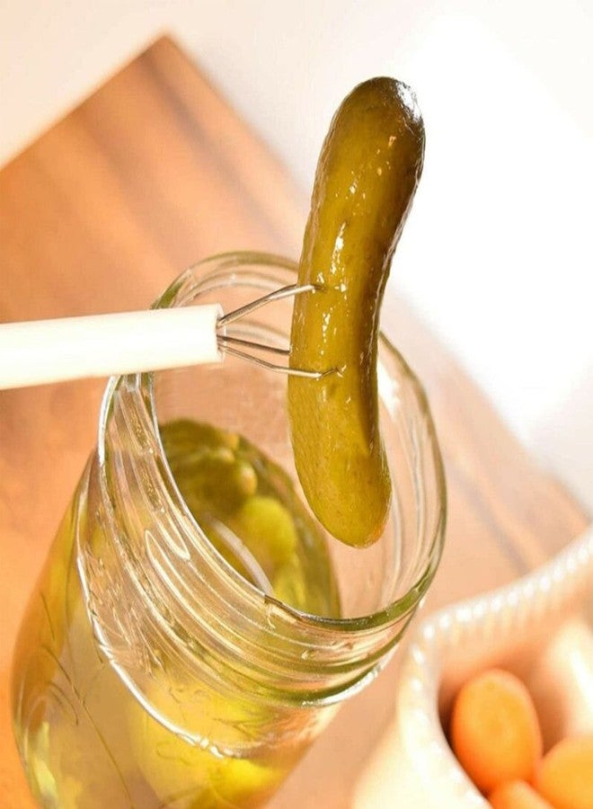 LKEWGHS Pickle Picker Stainless Steel And Home Accessories Tool Ergonomic Handle, White - Image 4