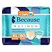Because Premium Maximum Plus Adult Incontinence and Postpartum Bladder Leak Underwear for Women Maximum Absorbency Disposable Beige XLarge 80 Count 4 Packs of 20 - Image 1