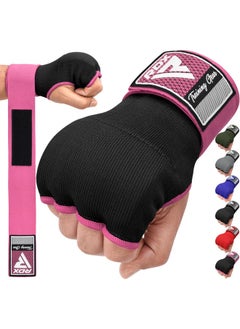 Gel Boxing Hand Wraps Inner Gloves Men Women, Quick 75Cm Long Wrist Straps, Elasticated Padded Fist Under Mitts Protection, Muay Thai Mma Kickboxing Martial Arts Punching Training Bandages