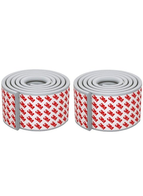 Baby Proofing Edge Corner Protector Table Bumper Guard Soft Rubber Foam Guard 3M Pretaped Extra Large Strip 6.5Ft Baby Proof Corner Guard Heavyduty (Pack Of 2 Grey)