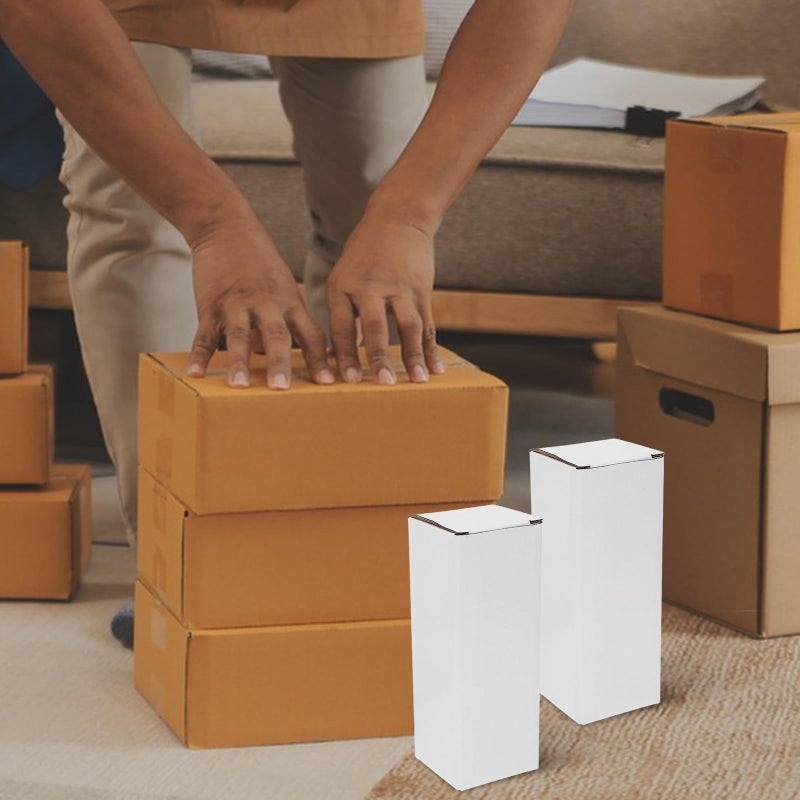 Triple Layer Hardboard Corrugated Cardboard Boxes 7x7x19cm 10 Pack For Shipping Storage Moving - Image 5
