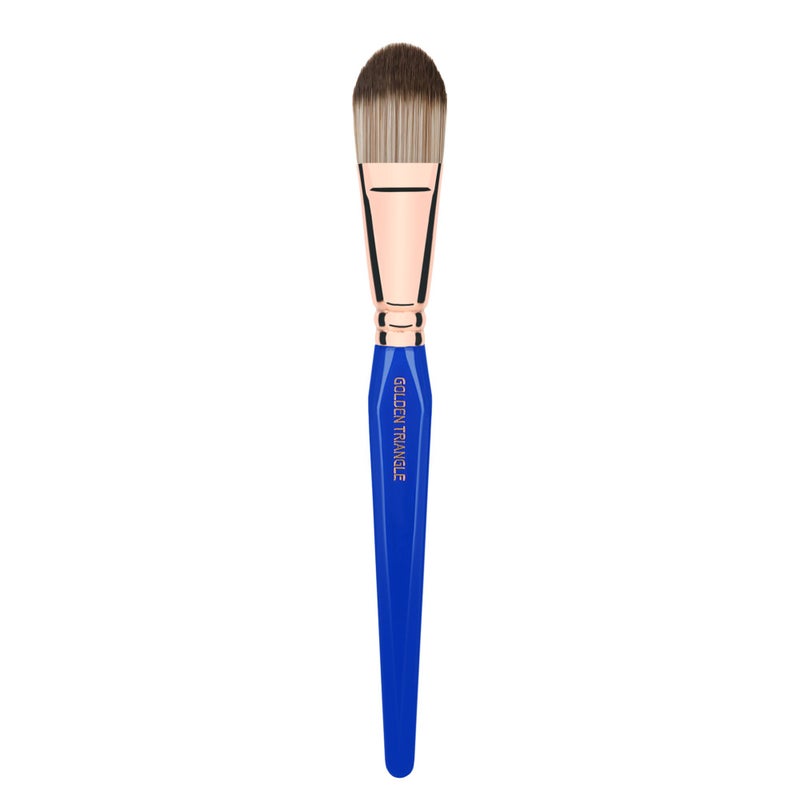 Bdellium Tools Professional Makeup Brush - Golden Triangle 948 Foundation - With All Vegan and Soft Synthetic Fibers, For Foundation (Blue, 1pc) - Image 4