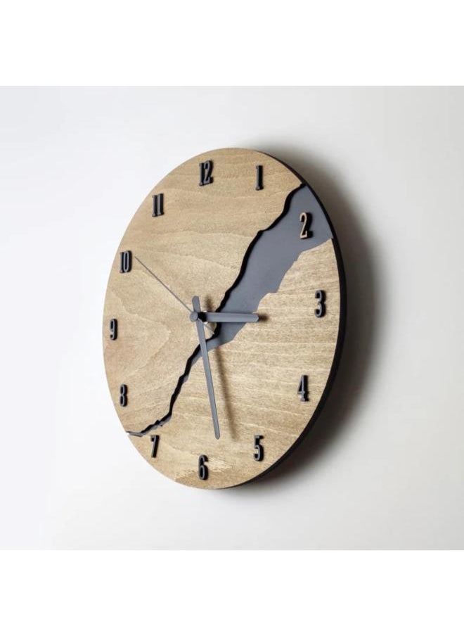 Home Gallery - Modern Wall Clock with Numbers Silent Unique Wood Minimalist Wall Clock With hour numbers - Image 1