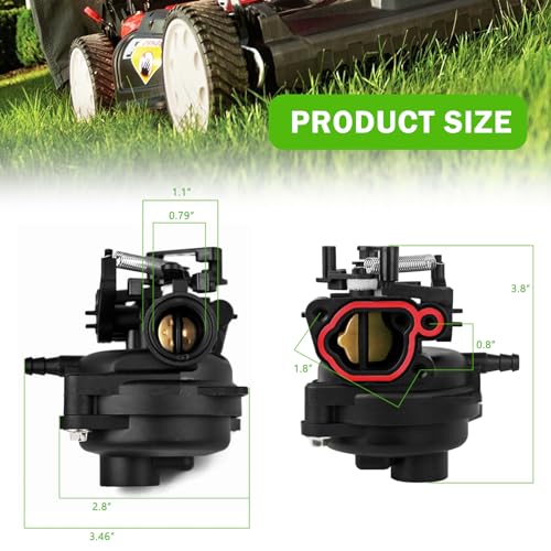 Rakiyada 799584 Carburetor Compatible with Briggs and Stratton TB110, TB200, 09P702, 103M02, 550EX, 625EX, 675EX, 725EXI, 163cc Lawn Mower Carburetor Replacement for 594058 594057 592361 594529 - Image 4