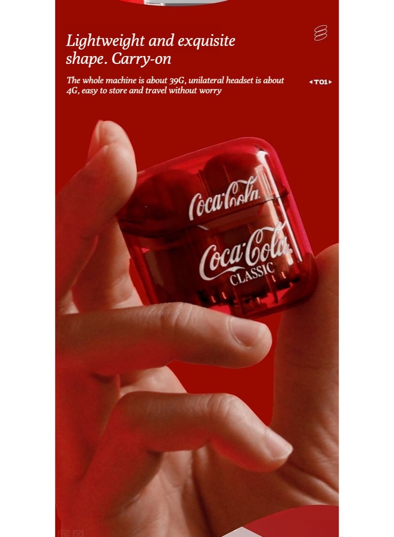 كوكا كولا سماعات رأس كوكا كولا بلوتوث، لاسلكي، نمط إدخال شبه الأذن، جودة المظهر العالية، مناسبة للرياضات والألعاب، تقليل الضوضاء، الكمون المنخفض - Image 3