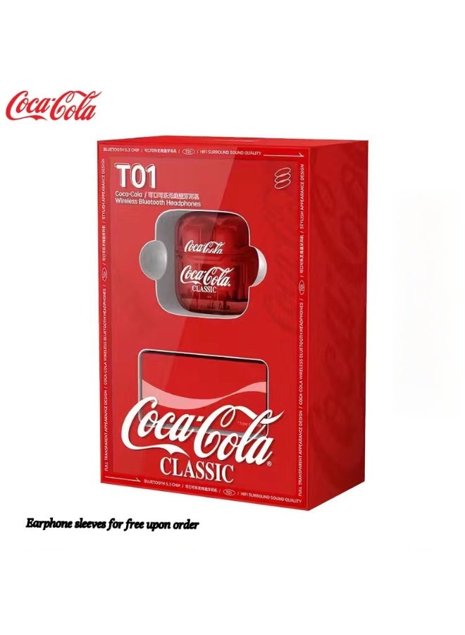 كوكا كولا سماعات رأس كوكا كولا بلوتوث، لاسلكي، نمط إدخال شبه الأذن، جودة المظهر العالية، مناسبة للرياضات والألعاب، تقليل الضوضاء، الكمون المنخفض - Image 1