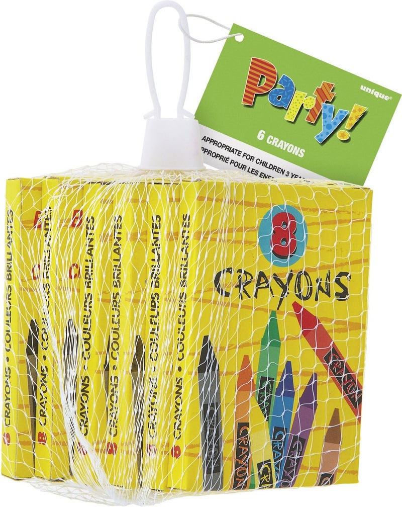 Unique Assorted Non-Toxic Crayons Set - 6 Packs with 8 Vibrant Colors Each for Kids Drawing and Arts & Crafts