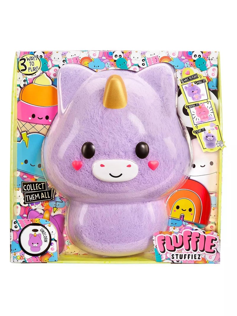 Fluffie Stuffiez Unicorn Large Collectible Feature Plush 11 Surprise Reveal Unboxing with Huggable ASMR Fidget DIY Fur Pulling Ultra Soft Fluff - Image 2