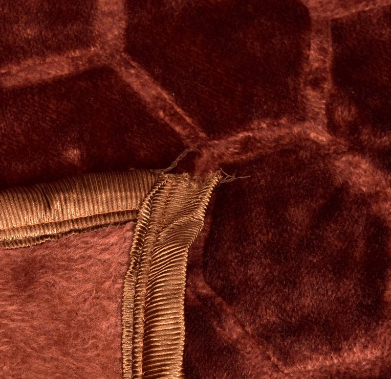 BENAVJI Mink Floral Embossed Super Soft AC Bed Velvet for Winter Blanket (Single, Brown) - Image 5