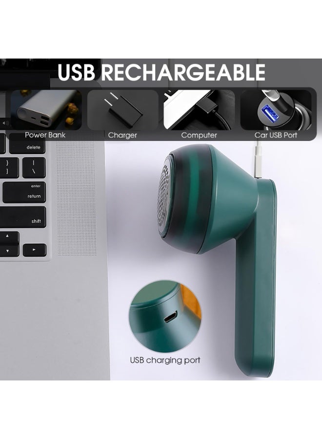 Sweater Pill Remover Fabric Shaver USB Rechargeable Electric Lint Remover for Clothes 6 Leaf Blades Battery Operated Sweater Shaver for Lint Balls Furniture Couch Blanket - Image 5