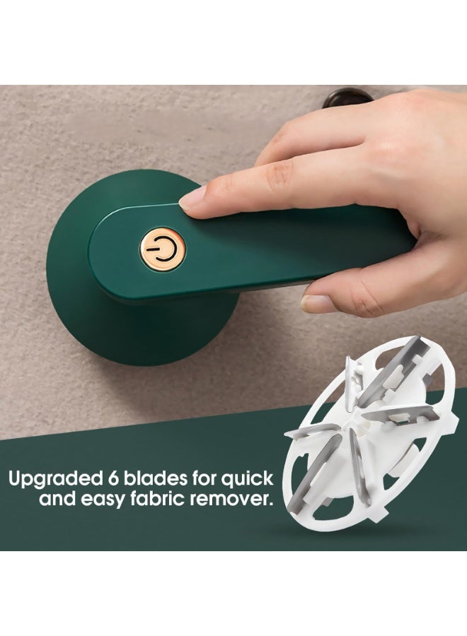 Sweater Pill Remover Fabric Shaver USB Rechargeable Electric Lint Remover for Clothes 6 Leaf Blades Battery Operated Sweater Shaver for Lint Balls Furniture Couch Blanket - Image 2