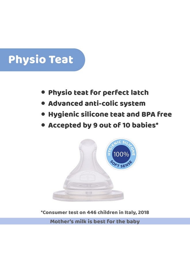 شيكو زجاجة رضاعة تشيكو ويل-بينج سعة 330 مل، نظام متقدم مضاد للمغص، خالية من مادة BPA، حلمة سيليكون صحية (أزرق) - Image 5