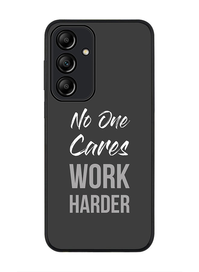 Stylizedd Rugged Black Edge Case for Samsung Galaxy A55, Slim fit Soft Case Flexible Rubber Edges Anti Drop TPU Gel Thin Cover -   Work Harder - Image 1