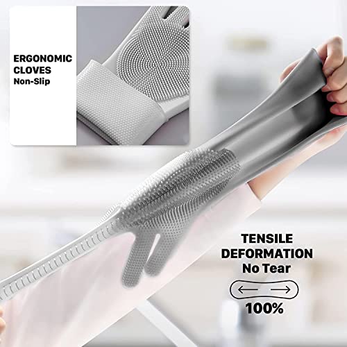 Emergity Kitchen Gloves, Silicon Hand Gloves for Dish Washing, Gloves for Washing Utensils, Cleaning Gloves for Kitchen (Multi Colour Pack of 1), Silicone - Image 5