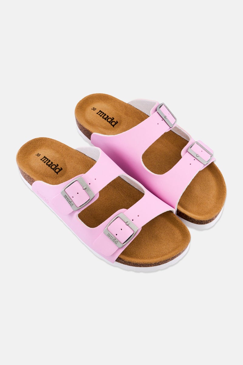 Mudd Women Slip On Cork Sandals, Pink - Image 4