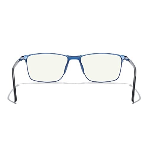 MERRY'S Fashion Blue Light Blocking Glasses - Reading Glasses Metal Frame Spring Hinge Readers for Men Eyeglasses (Blue-52MM, 1.25) - Image 4