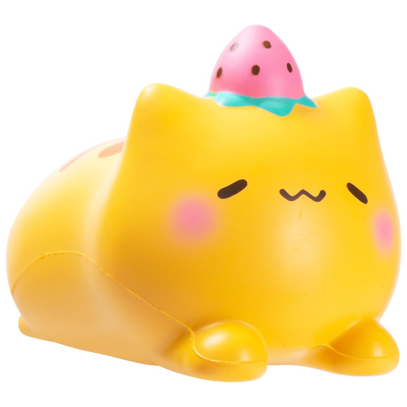 Hamee SquiSHU Jumbo Strawberry Cat Squishy Toy Collectible Slow Rising Cute Loaf Cat Birthday Gift, Party Favors, Stress Relief - Image 1