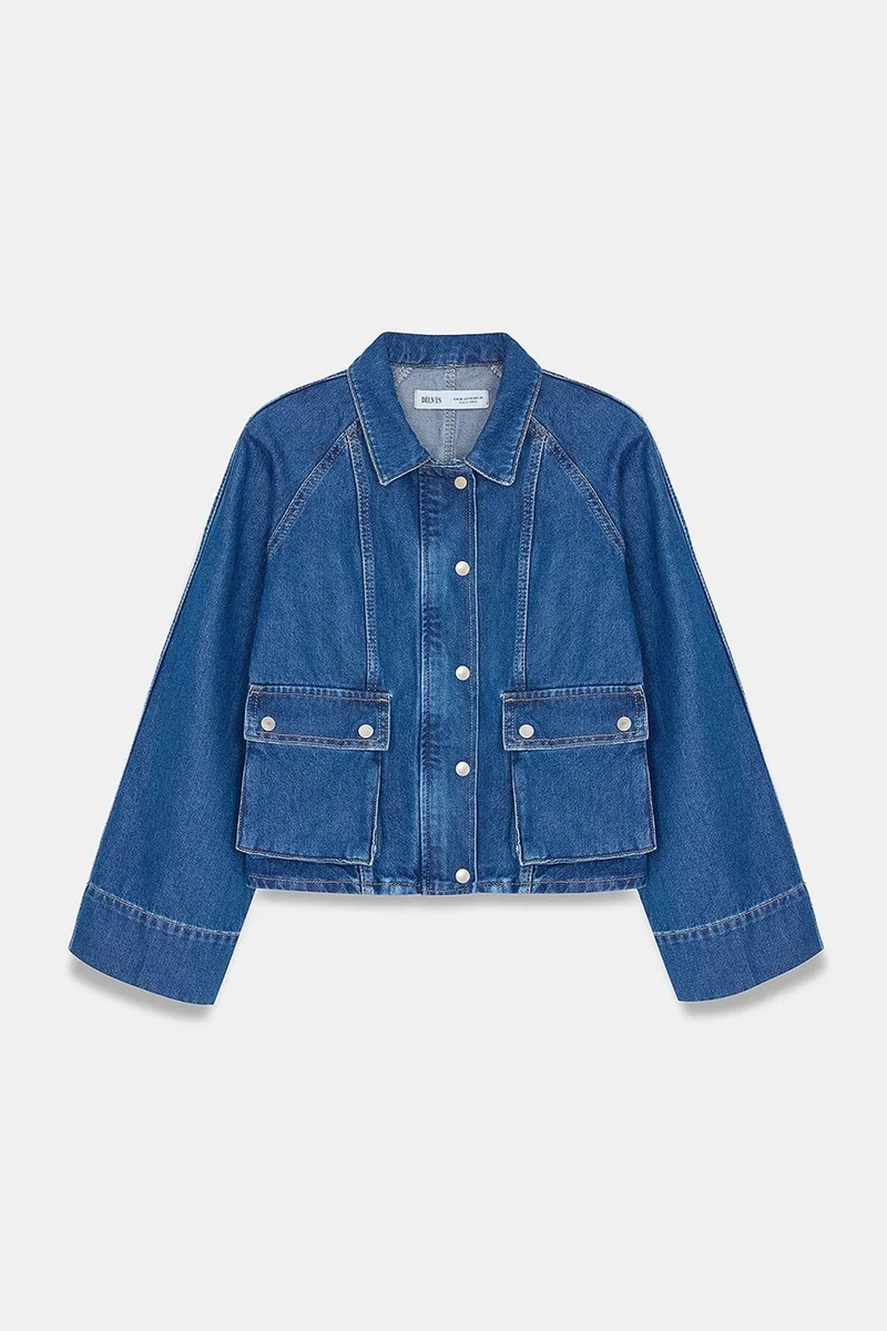 Dilvin Mid Blue Denim DILVIN Women's Cotton Blend Jacket for Women | Best Price UAE