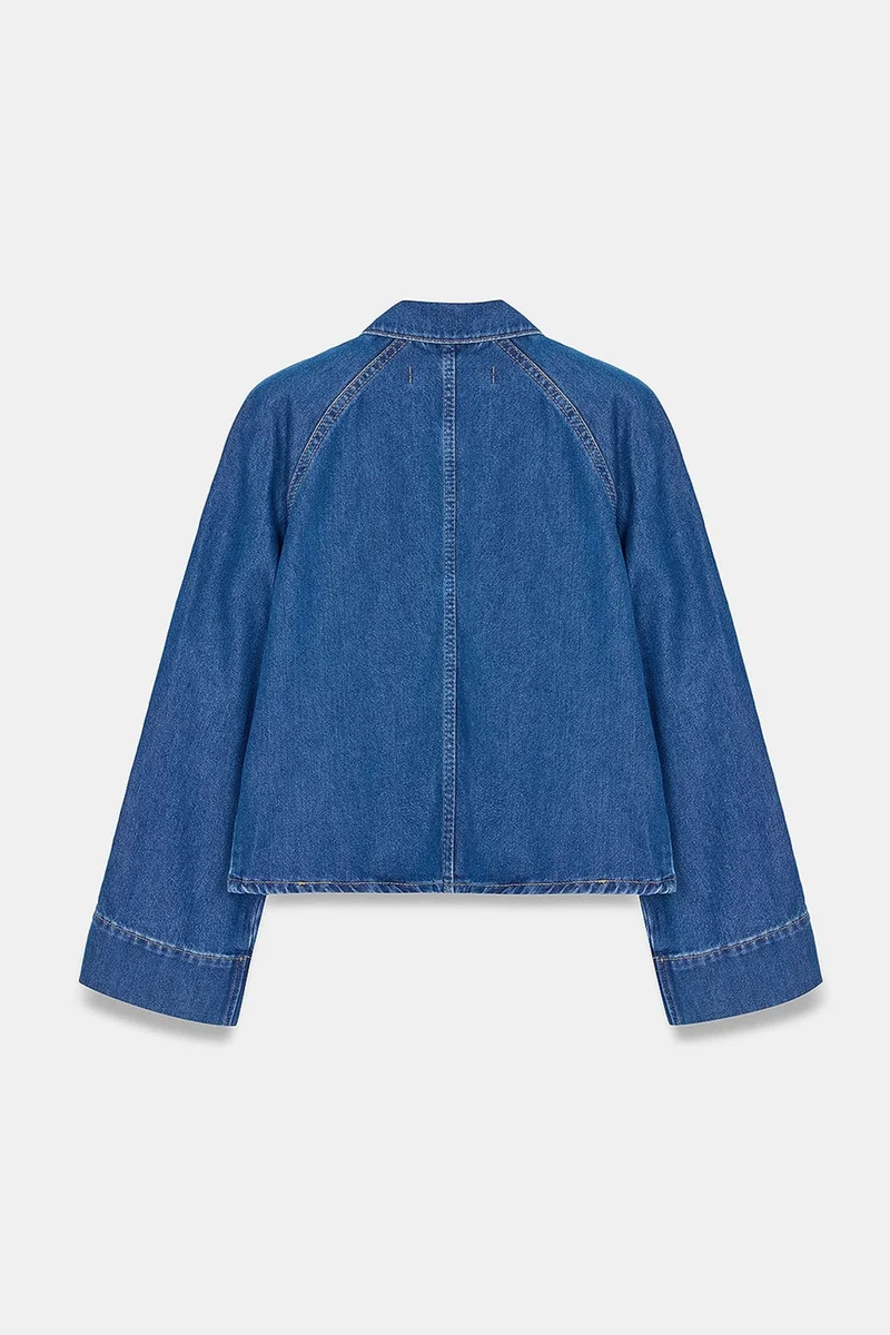 Dilvin Mid Blue Denim DILVIN Women's Cotton Blend Jacket for Women | Best Price UAE