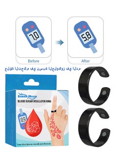Blood Glucose Control Ring, 2 Pieces Blood Sugar Regulator Ring For Acupressure For Women Men Adjustable Blood Glucose Control Ring
