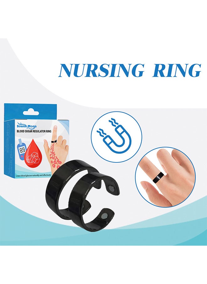 SOUTH MOON - Blood Glucose Control Ring, 2 Pieces Blood Sugar Regulator Ring For Acupressure For Women Men Adjustable Blood Glucose Control Ring - Image 1