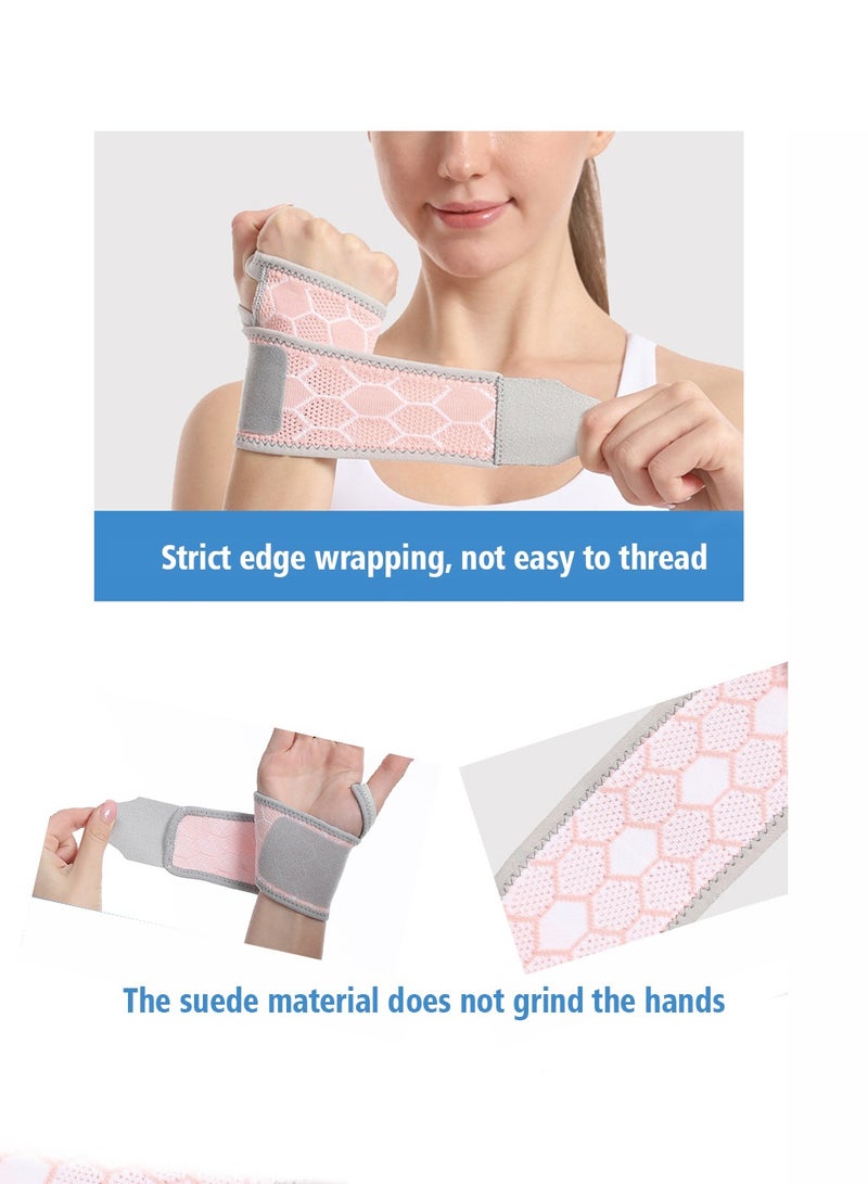 1 Pack Wrist Brace Adjustable Wrist Support, Wrist Straps for Fitness Weightlifting Wear Anywhere, Highly Elastic Wrist Wraps for Relief Wrist Pain 31cm x7cm (pink) - Image 3