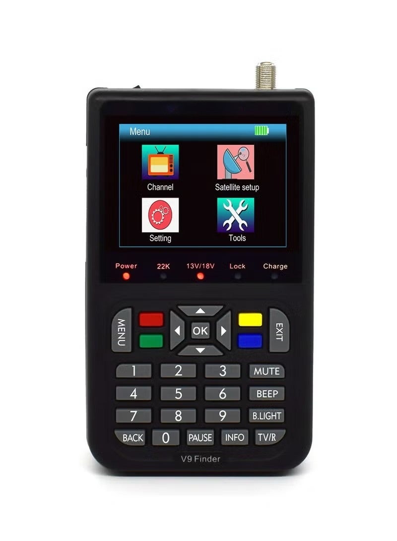 والالا جهاز قياس إشارة الأقمار الصناعية الرقمي المدمج ببطارية ليثيوم أيون وشاشة LCD مقاس 3.5 بوصة عالية الدقة 16 بت OSD 64 ميجابايت 1 جيجابايت DDR3 تلفزيون الأقمار الصناعية - Image 1