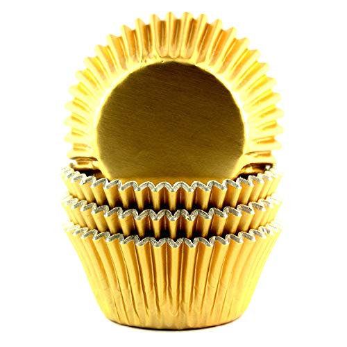 Eoonfirst Foil Cupcake Liners Standard Baking Cups 100 Pcs (Gold) - Image 1