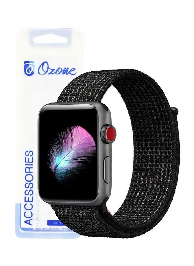 Ozone Replacement Band For Apple Watch Series 1/2/3/4 42/44mm Black 