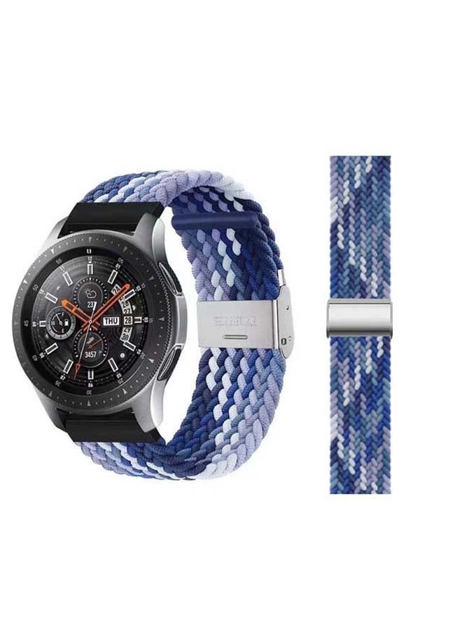 Adjustable Braided Solo Loop Band for Samsung Galaxy Watch3 45mm Blue Berry - Image 1