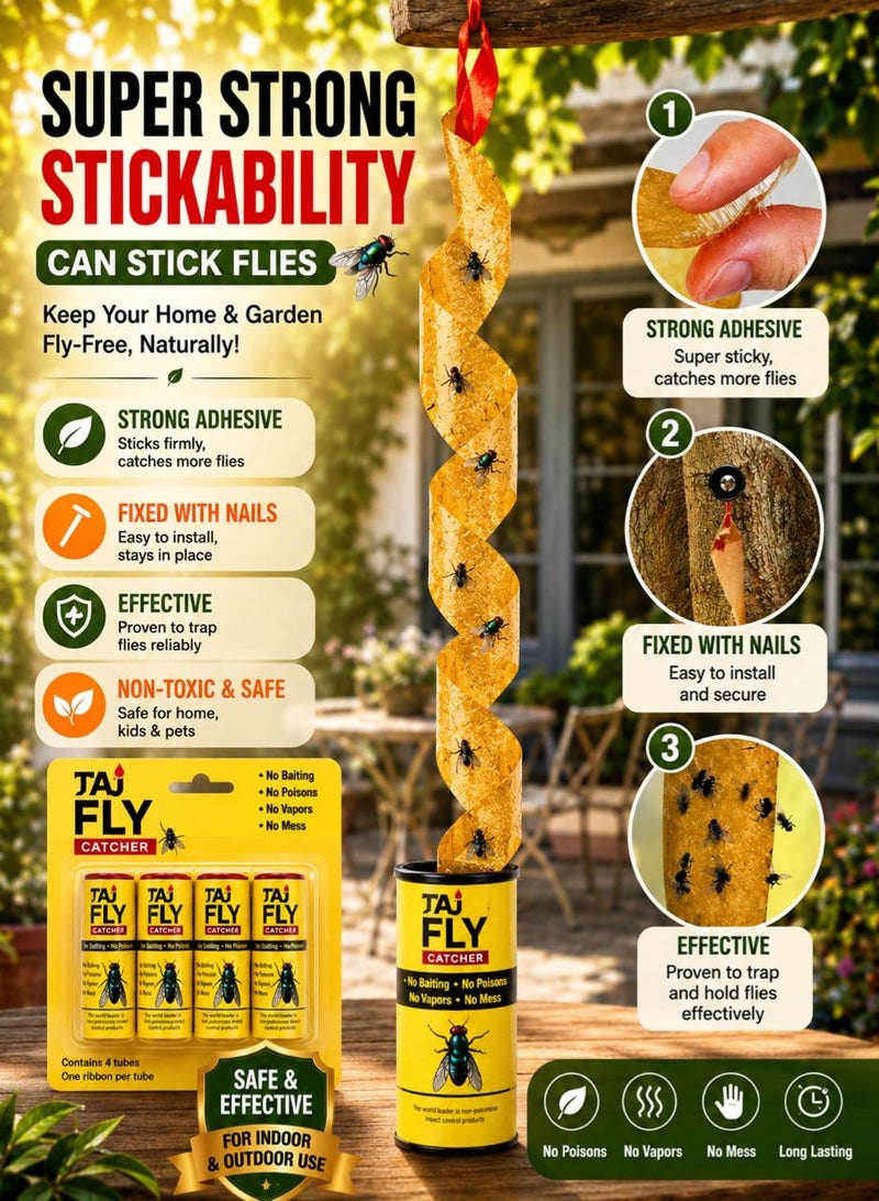 16 Pcs Sticky Fly Catchers Set for Outdoors and Indoors or Greenhouse Use, Sticky Traps Plant Trap for Hanging Fly Traps, Fly Strips Fly Tape Ribbon Indoor, Fly Paper Roll, Sticky Catcher Mosquito Killer, Kitchen Sticky Fly Trap, Indoor Fly Paper Tape ((16pieces)) - Image 4