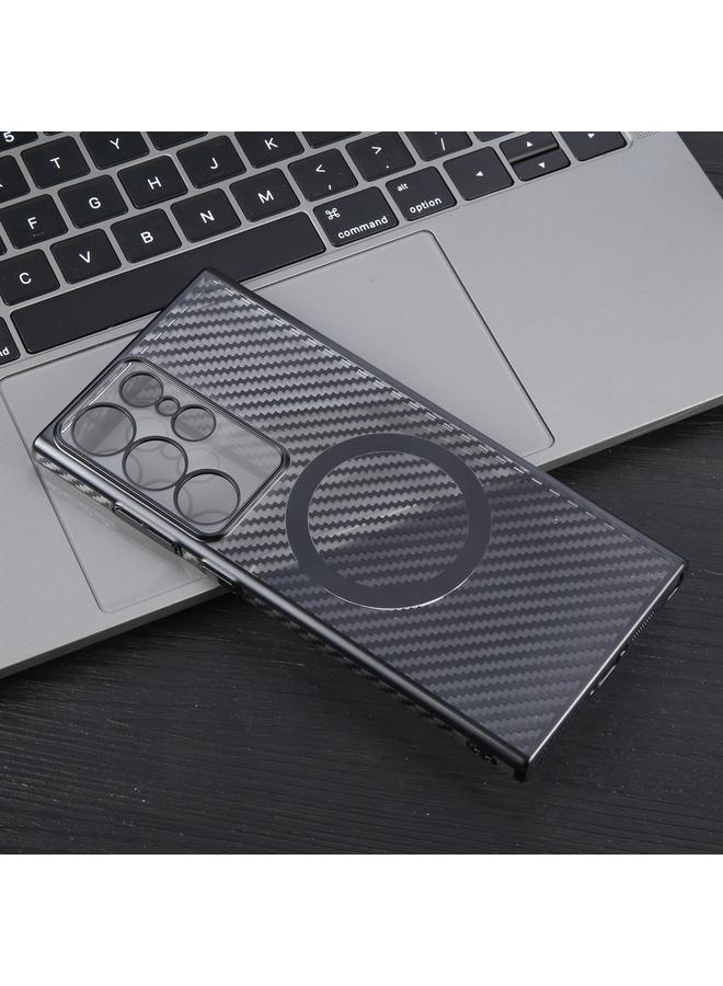 اس-توب جراب لهاتف Samsung Galaxy S22 Ultra 5G مصنوع من ألياف الكربون المطلية بـ 6D، جراب شفاف من Magsafe PC - Image 4