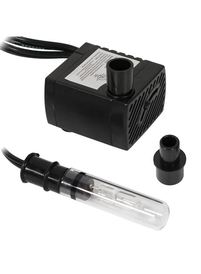 Sunnydaze 70 GPH Submersible Indoor Pump For Fountains or Aquariums - Transformer - Finger Light - 1.6-Foot Max Lift - Image 1