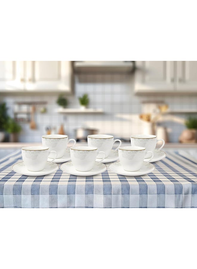 Orchid Orchid 12PCS NBC Cup and Saucer Set Lotus Design 220ml  - Image 3
