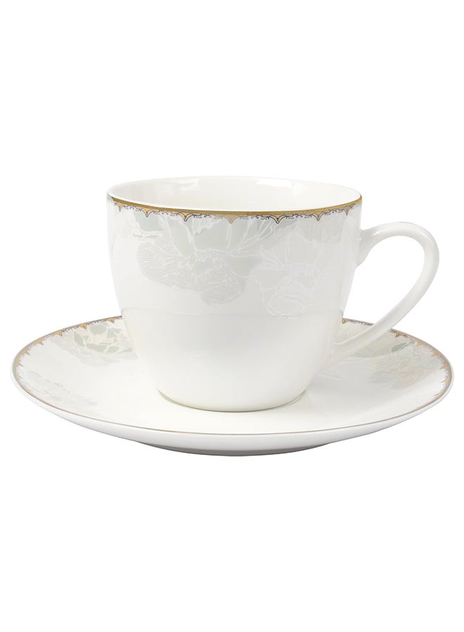 Orchid Orchid 12PCS NBC Cup and Saucer Set Lotus Design 220ml  - Image 2