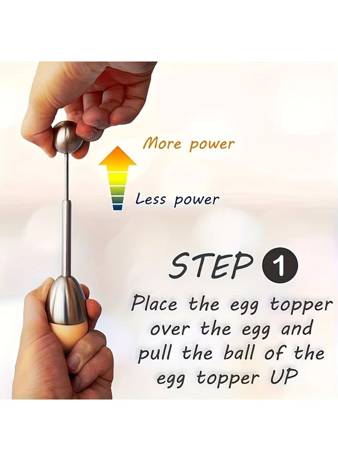 Adjustable Egg Topper Opener Tool For Soft Boiled Eggs 188 Stainless Steel 1pc - Image 4