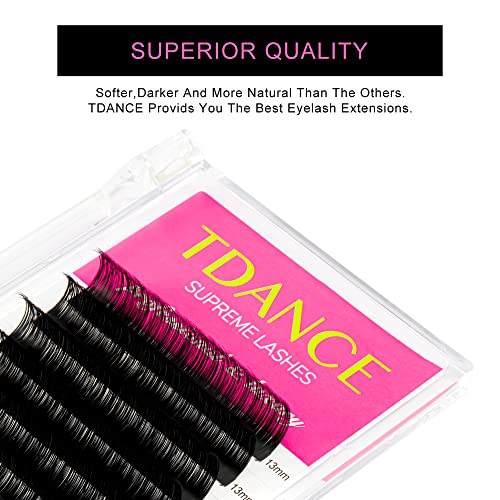 TDANCE Lash Extension Matte Black Eyelash Extension C CC D DD J B L Curl Volume & Classic Lash Extensions 0.03-0.18mm Thickness Professional Salon Use(0.15-C,14 mm) - Image 4