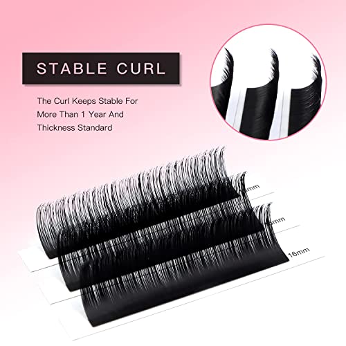 TDANCE Lash Extension Matte Black Eyelash Extension C CC D DD J B L Curl Volume & Classic Lash Extensions 0.03-0.18mm Thickness Professional Salon Use(0.15-C,14 mm) - Image 5
