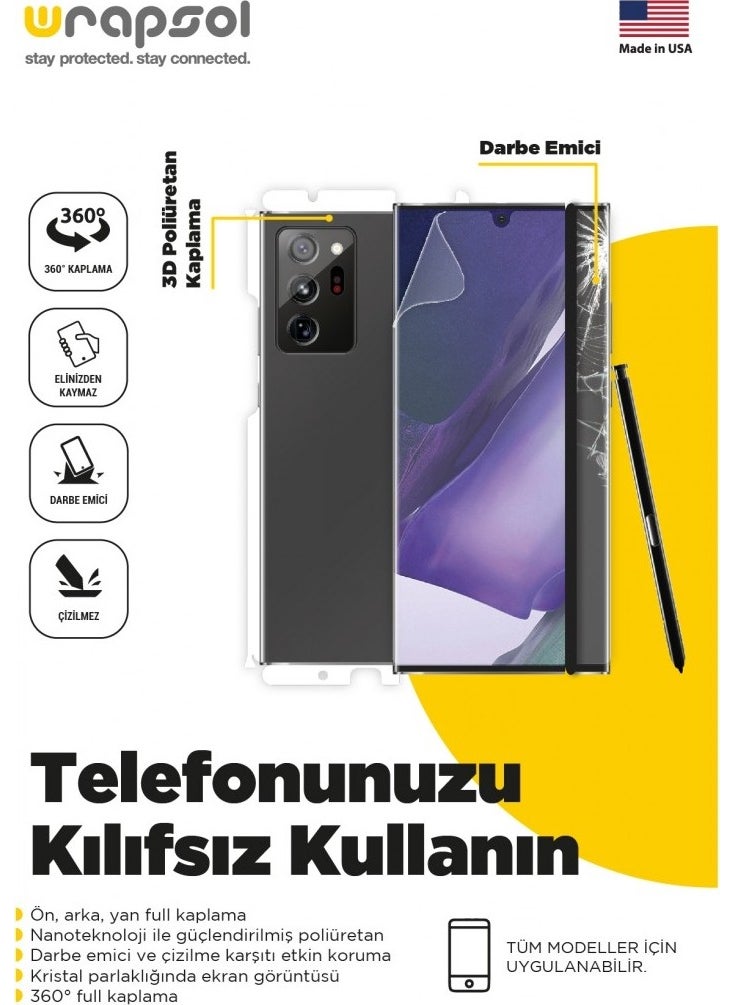 Wrapsol - Galaxy A51 Full Body Screen Protector Front Back Side Impact Absorbing Polyurethane Film - Image 1