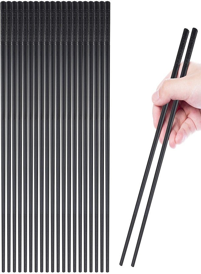 INOVERA (LABEL) 10 Pairs Fiberglass Reusable Non-Slip Chopsticks for Sushi, Noodles, Fried Rice (24 cm, Black) - Image 1