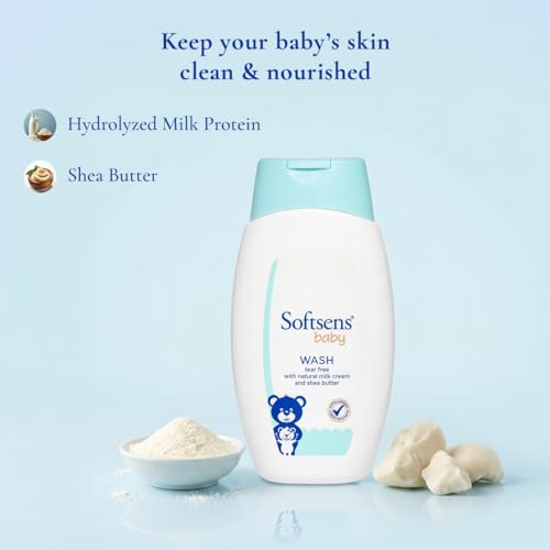 Softsens Baby Tear-Free Body Wash 200ml each (Pack of 2 x 200ml) | Gentle Cleansing & Hydration with Milk Cream & Shea Butter | Dermatologically Tested, Hypoallergenic & Paraben-Free - Image 2