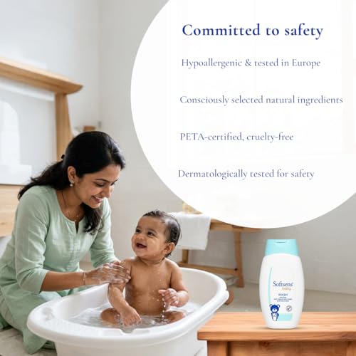 Softsens Baby Tear-Free Body Wash 200ml each (Pack of 2 x 200ml) | Gentle Cleansing & Hydration with Milk Cream & Shea Butter | Dermatologically Tested, Hypoallergenic & Paraben-Free - Image 4